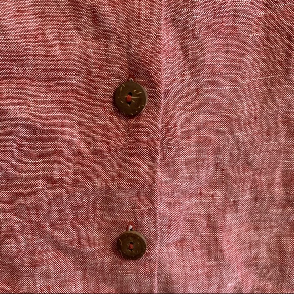 Rachel Zoe Shirt Twee Linen Boxy Short Sleeve Button Up Shirt - Picture 7 of 9